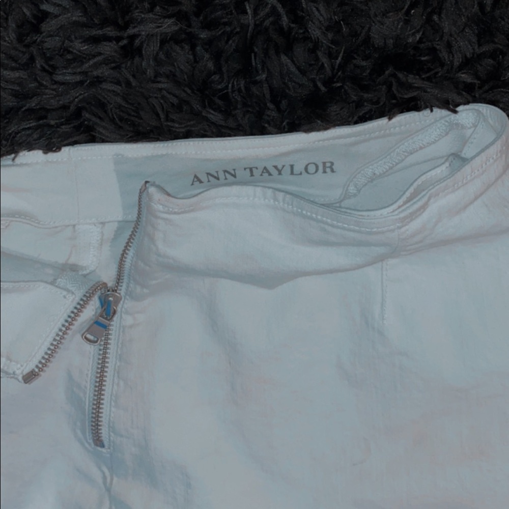 ann taylor white denim skirt. size 10P